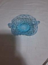 Fenton Vintage Ice Blue Opalescent Hobnail Basket Dish picture