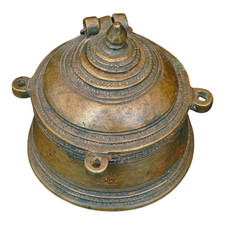 1900's Antique Vintage Handcrafted Brass Unique Shape Inkpot ,  Collectible picture