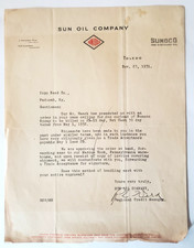 1931 Letter, Sun Oil Company, Sunoco, Toledo, Ohio, TO: Yopp Seed, Paducah KY picture