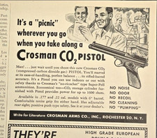 1951 Crosman Arms CO2 Pistol It’s a Picnic Rochester NY Vintage Print Ad picture
