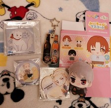 Hetalia Germany Prussia Bundle Keychains Plush Badge Pin 5 Items Original Box picture