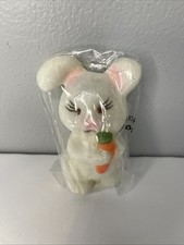 Vintage 1989 Flocked Easter Bunny With Carrot New In Original Packaging picture