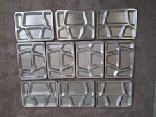 Lot of 10 Metal Cafeteria Food Tray School Military Hospital Kid Lunch Trays picture