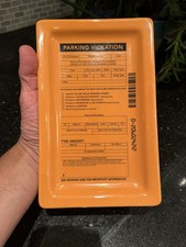 Fishs Eddy Parking Violation Ticket Trinket Orange Plate picture