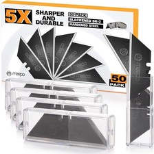 50-pack Utility Knife Blades, Blackened Sk-2 Razor Blades for Box Cutter Utility picture