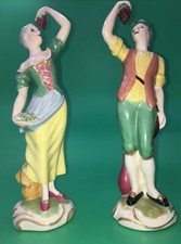 Figures Rare TYNDALE China Dancing Lady/Man Grapes & Gold Trim Antique 1800’s picture
