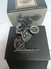 Harley-Davidson Limited Edition Pewter Motorcycle Rider Sculpture by Skip Winn picture