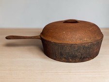 SEARS 1950s “MAID OF HONOR” CAST IRON DEEP SKILLET WITH LID 10.25” picture
