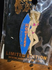 Hooters Enamel Pin Hat Lapel Lanyard Sexy Pinup Girl Jacksonville FL  picture