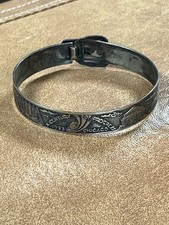 Chicago Worlds Fair 1933 Sterling Bracelet Etched City Landscape picture