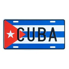 Cuba Flag License Plate - Embossed Metal Cuban Car Tag Sign Novelty, 12