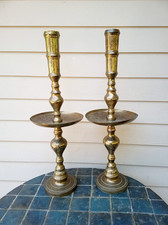 Vintage pair of brass candlesticks candleholders 30