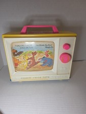 Vintage 1971 Fisher Price Toys #175 Winnie the Pooh Music Box TV Toy Working picture