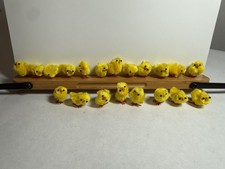 Vintage Chenille Chicks Lot of 20 Easter Pom Pom Micro Mini Decoration Fuzzy picture