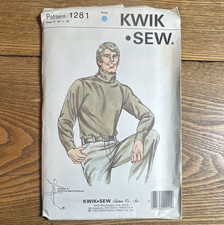 Kwik Sew 1281 Mens Shirt Sewing Pattern Sportswear S-M-L-XL Vintage Original picture