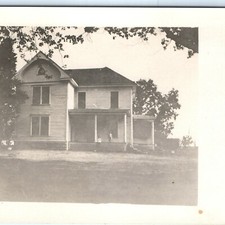 c1910s Ella Mae Residence & Children on Porch RPPC Real Photo Postcard House picture