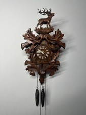 Vintage Dold Exquisit Black Forest Cuckoo Clock Stag Birds Regula 25-L Germany picture