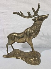 Large Vtg Brass Elk Stag Deer Figurine Wildlife Animal Sculpture Decor 12