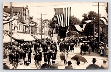 Downtown Parade Marching Band July 4th ? Oxford New York NY c1910 RPPC Postcard picture
