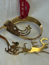 Vintage Georg Jensen 1985 Christmas Ornament 24ct Gold Plated Denmark picture
