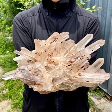 8.24LB Large Natural Clear White Crystal Quartz Cluster Energy Healing Specimen picture