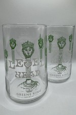 2 x Greene King Level Head Pint Glasses (pair) - Brand New picture