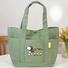 2025 New Starbucks Snoopy Tote Bag Shoulder Bag WHITE/GREEN Color-Free Shipping picture