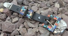 Navajo Tom David Inlaid Sterling Silver Eagle Ranger Belt Buckle Set picture