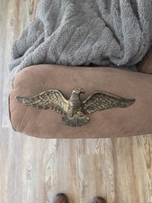 Vintage MCM Homco Cast Metal Brass Finish American Eagle Wall Mount 17