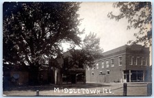 Postcard RPPC IL Middletown Illinois Clinton & 6th Stores Logan County R113 picture