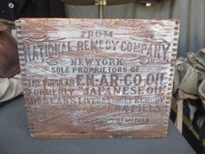 Vtg 1800s, early 1900s NATIONAL REMEDY COMPANY, NY Wood Shipping Box picture