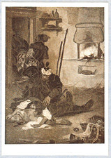 I.Yizhakevych 1956 Ukrainian postcard to T. Shevchenko poem HAYDAMAKS picture