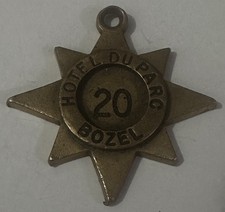 Hotel Du Parc Bozel French Alps France Chunky Bronze Star Hotel Room Key #20 Fob picture
