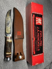 Zwilling J.A. Henckels HK 505 Wolf Stag Handle Knife w/ Sheath Germany NEW picture