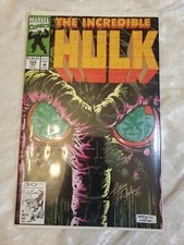 Incredible Hulk #389 signed by Gary Barker Man-Thing App (1992) picture