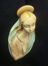 Vtg Mary Madona Praying Hand Painted Wall Hanging Numbered Made In Italy 4