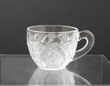 Vintage Coffee Tea Punch Snack Clear Glass Cup Flat Bottom Star Arch 2 1/2