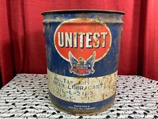 Vintage Phoenix Oil Company UNITEST Lubricant 35 lb Capacity Metal Bucket Pail picture