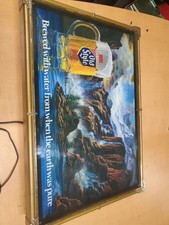 Vintage 1986 Heileman’s Old Style Beer Lighted Motion Waterfall Sign 24x17