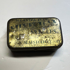 Silvertone Advertising Tin - Gold & Black Metal Tin for Advertising picture