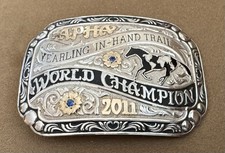 VTG Gist Sterling Silver 10K Gold 2011 APHA World Champion Yearling Belt Buckle picture