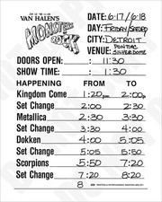 🤘 June 18 1988 Monsters of Rock Concert Pontiac Silverdome Schedule 8x10 Photo picture