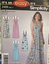 Simplicity It’s So Easy 2405 Misses’ Halter Dress Sewing Pattern Size A 6-16  picture
