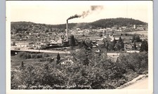 BIRDS EYE VIEW coos bay or real photo postcard rppc oregon coast highway picture