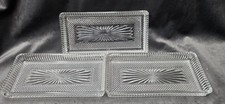 Mid century cut glass crystal 7x 3.5” Butter or candy relish tray (Lot of 3) picture