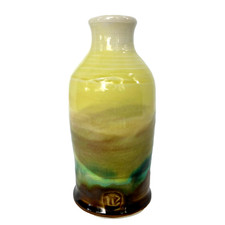 VTG Japanese Art Pottery Sake Soju Tokkuri Bottle Vase ~ Signed by Artist picture