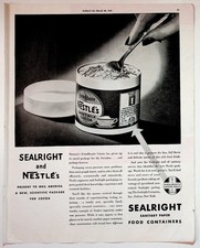 Nestle EverReady 1943 Original Print Advertisement Sealright Cocoa 10x13 picture
