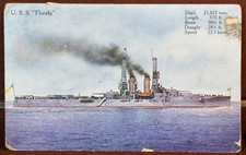 1916 USS Florida BB-30 Battleship Veracruz Pre- WWI Germany Postcard picture