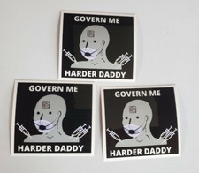 GOVERN ME HARDER NPC Stickers 3 pack lot PLANDEMIC OBEY SHEEPLE 🐑 Anti Mask 😷  picture