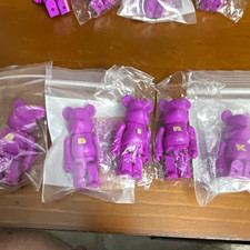 Purple Bearbrick Plastic Mini Figure Set of 5Collectible Letters B R K picture